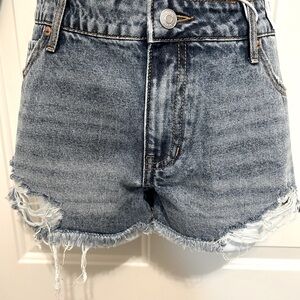 3 Micro Short Mini Low Rise Frayed Distressed Raw Hem Denim Shorts